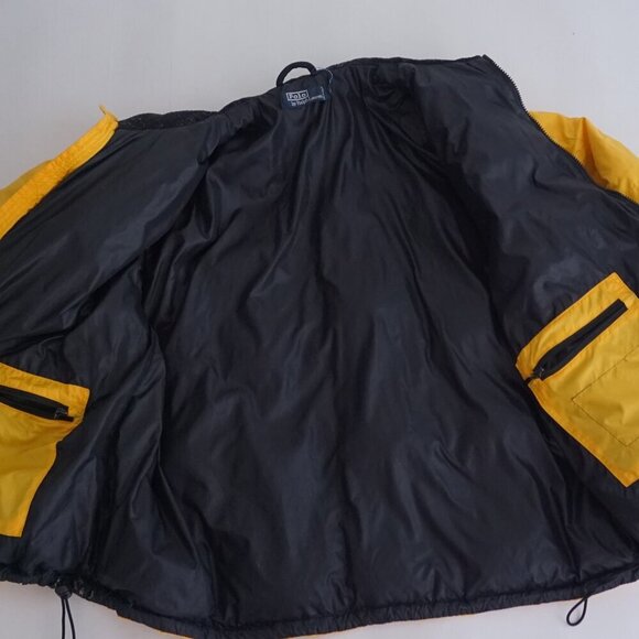 Vintage '90S Polo Ralph Lauren Bright Yellow Puffer Down Feather Winter Jacket L - Picture 12 of 15